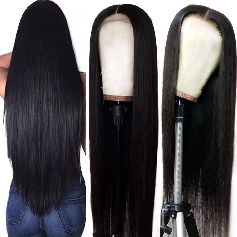 

13x4 Lace Frontal Wig Straight Human Hair Wigs Glueless PrePlucked Human Wigs With Baby Hair For Black Women Virgin Hair 30 Inch