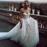 alagirls applique wedding dress boho beach wedding dress tiered strapless bridal dress elegant vestido novia robe mariage
