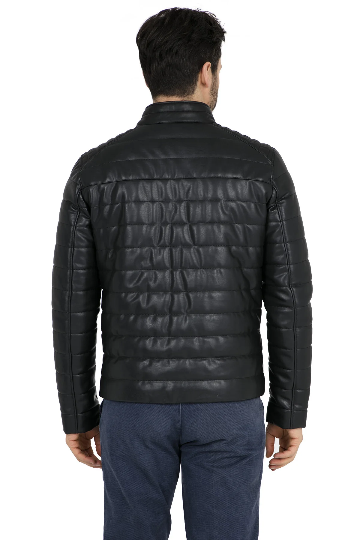 Мужская куртка поло из искусственной кожи G081SZ035P01 P8186|Куртки искуственной кожи| |