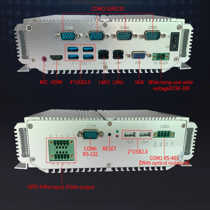 

Безвентиляторный промышленный мини-ПК I7 7500U Win 10/Linux 12 В, встроенный компьютер с двойной lan поддержкой модуль 3G/4G