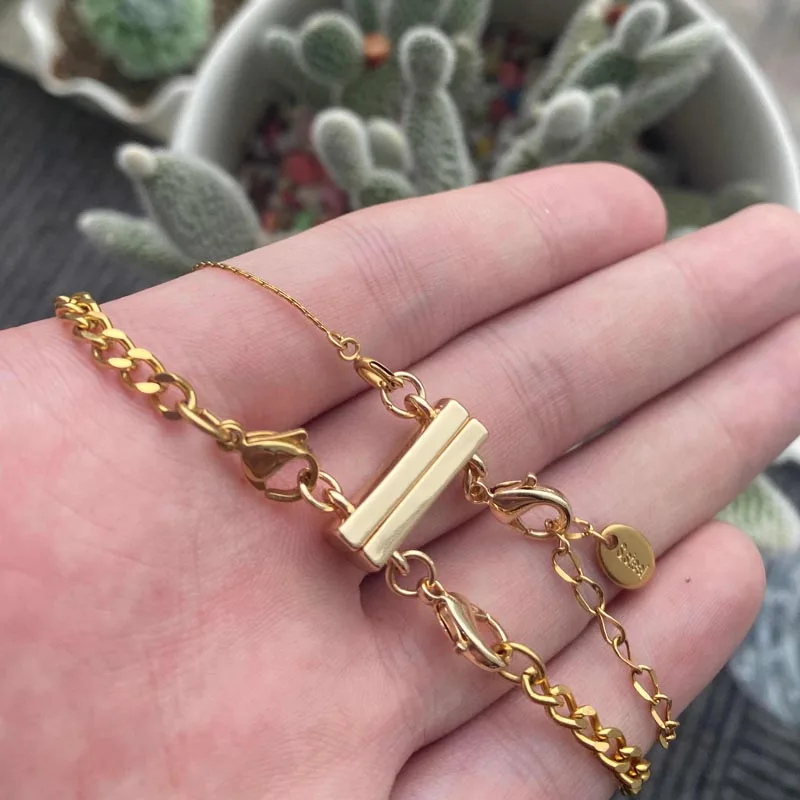 Многослойное ожерелье с застежкой магнитные ювелирные изделия для женщин без