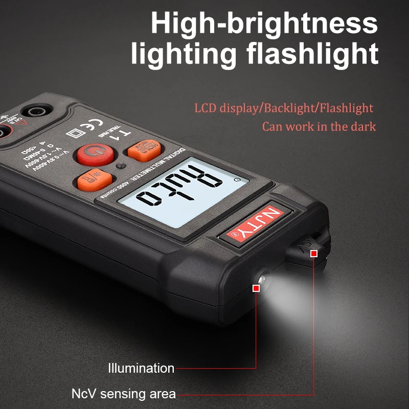 Multimeter Digital Professional Voltage Tester T1 Mini Portable Auto Range NCV True RMS 600V AC DC Ohm Continuity Multi | Инструменты