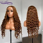 Медово-коричневый цвет человеческие волосы парики 13x 4 кружевной передний парик глубокая волна 4x4 кружевные закрывающие парики для женщин человеческие волосы бразильские неповрежденные волосы