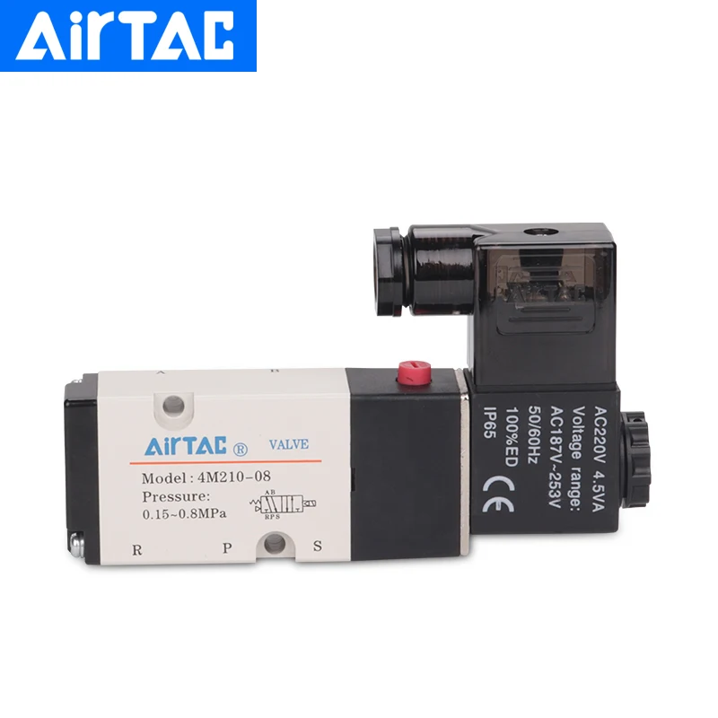 

AirTac Pneumatic Control Components 4M Series 5/2 Way Solenoid Valve 4M110-06/4M120-06AC220V