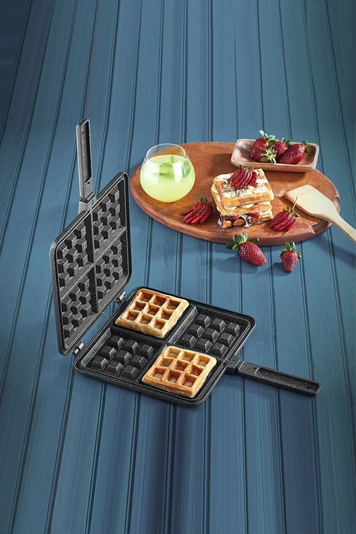 Cast Iron Waffle Maker Toast Sandwich Kitchen Accessories 22x22 Size Fireproof Non-Stick Breakfast Cooker Pans Pots Cooking