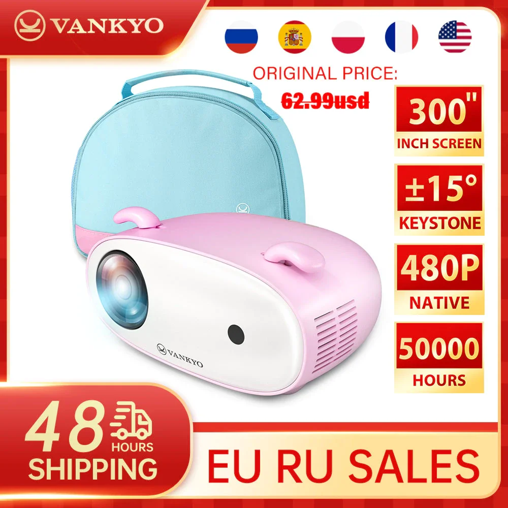 

Мини-проектор VANKYO S240 с поддержкой дисплея 1080P 300 дюйма, портативный проектор, совместимый со смартфоном, ноутбуком для детей и взрослых