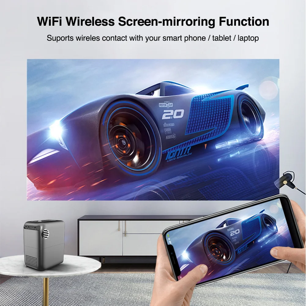 2021 новый вертикальный проектор 1080P разрешение Поддержка беспроводной Airplay