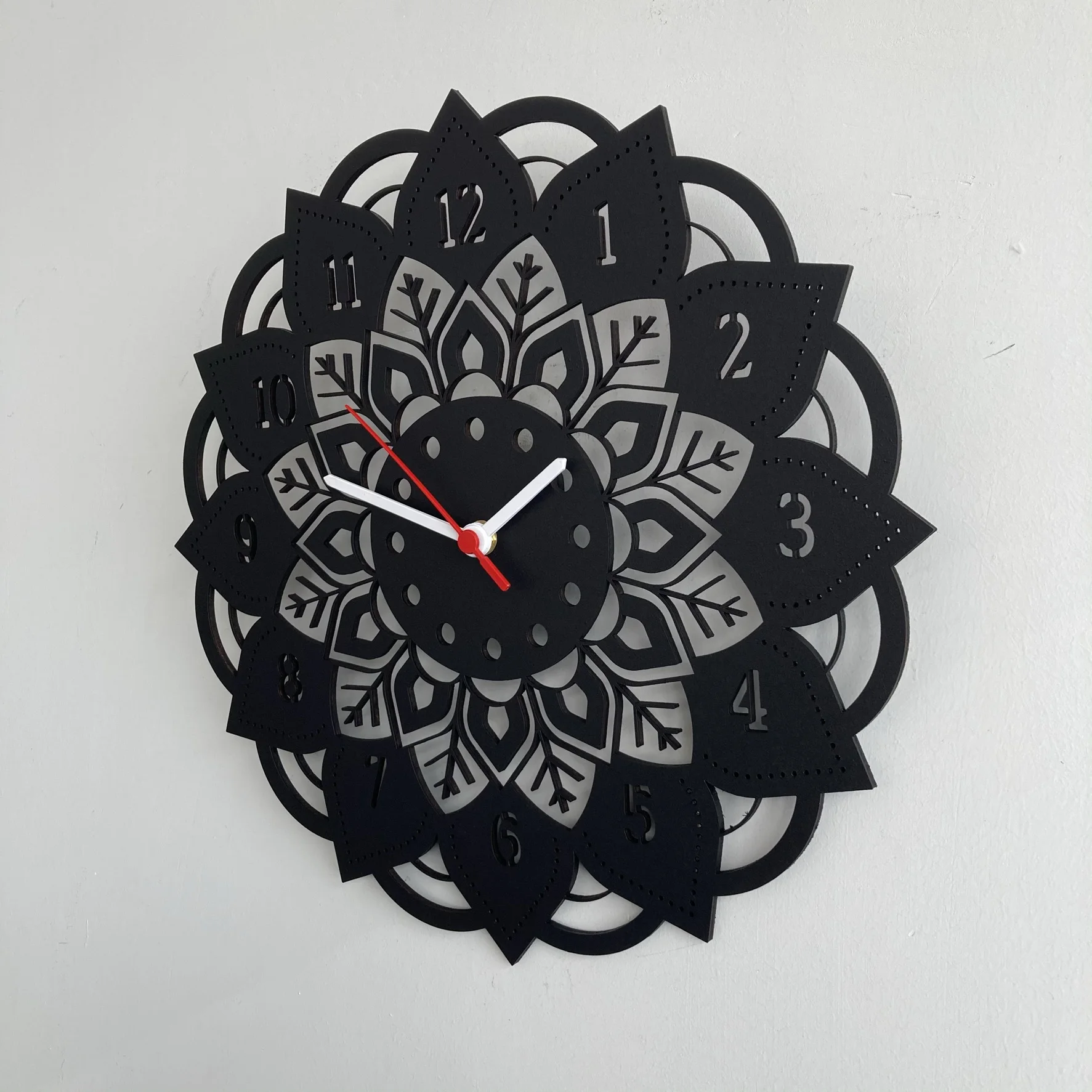 

Geometric Mandala Matte Black Metal Wall Clock 45x45cm