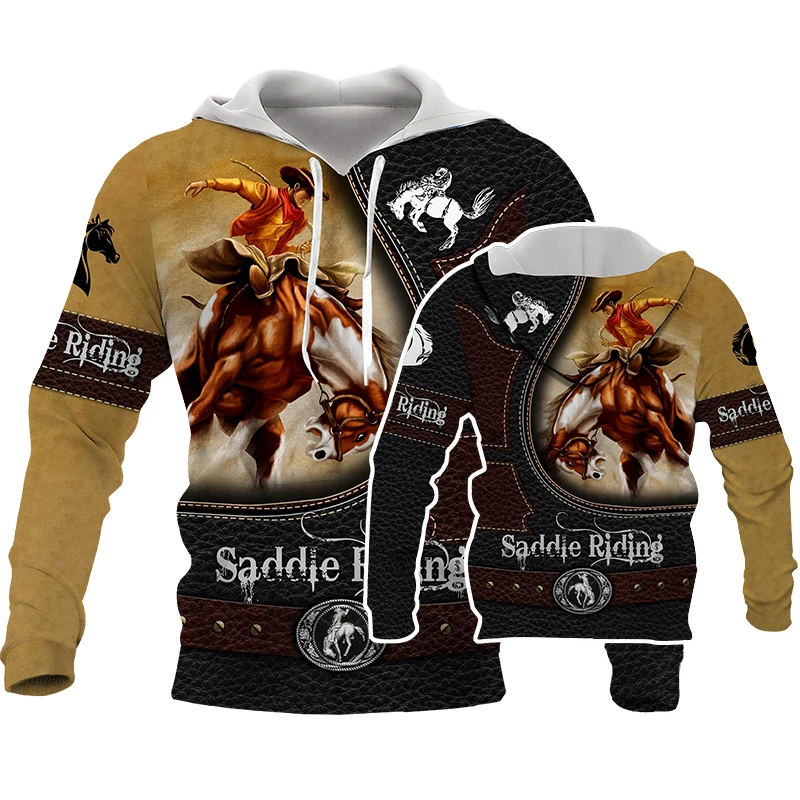 

Men Hoodie Fashion Autumn Horse Riding Sweatshirt Tops 3D All Over Printed Mens Sweater Unisex Pullover Casual Jacket Streetwear