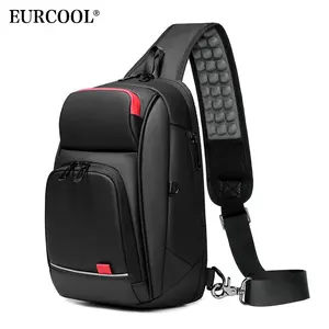Сумка-мессенджер EURCOOL Мужская, для iPad, 9,7 дюйма, водоотталкивающая, нагрудная, с USB-зарядкой