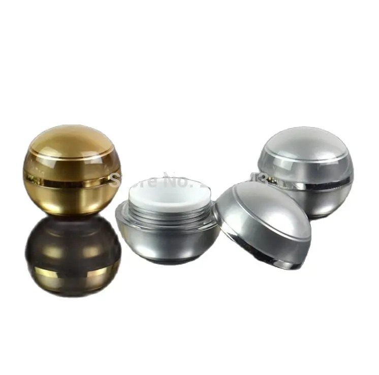 5g GOLD/SILVER ACRYLIC ball jar ,cosmetic container,,cream jar,Cosmetic Jar,Cosmetic Packaging