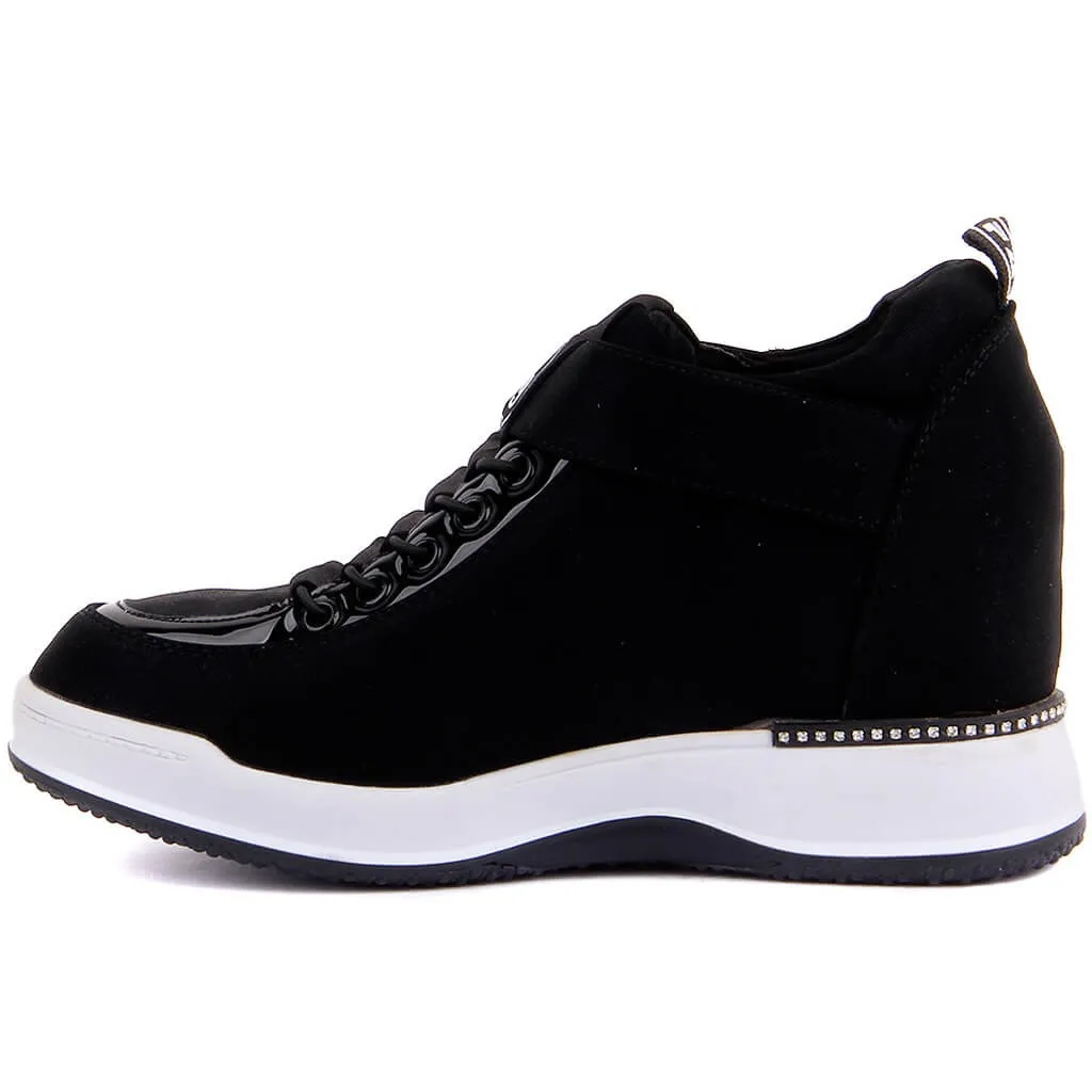 Guja-черные женские полусапожки на липучке | Обувь