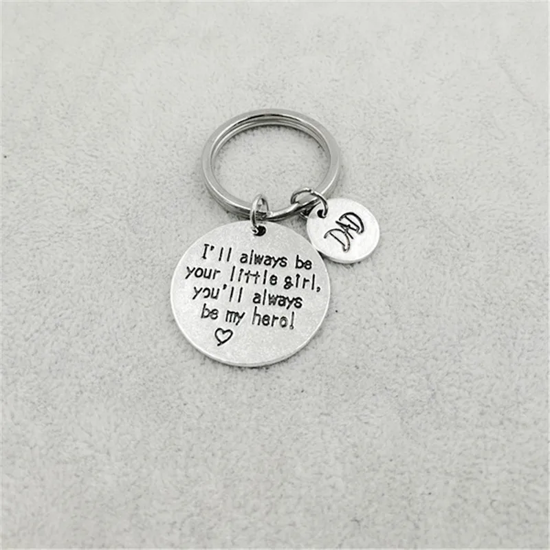 

Hot Sale DIY I'll Always be Your Little Girl Father's Day Gift Dad Keychain Trinket Anime Key Ring