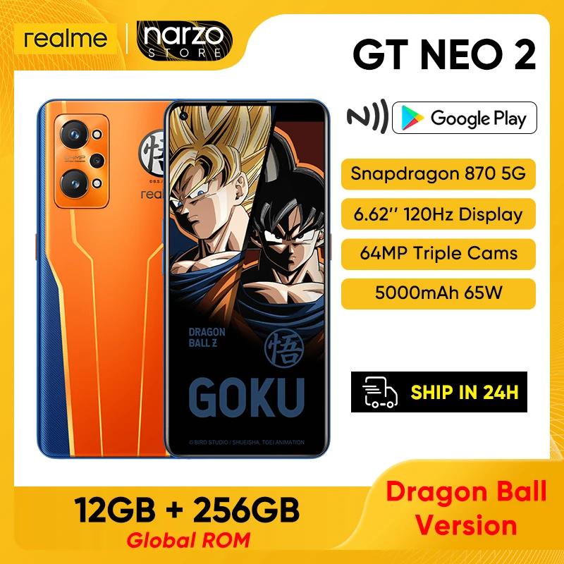 realme gt neo 2 5g dragon limited edition 12gb 256gb snapdragon 870 6 62 120hz e4 amoled display 64mp ai triple camera 65w free global shipping