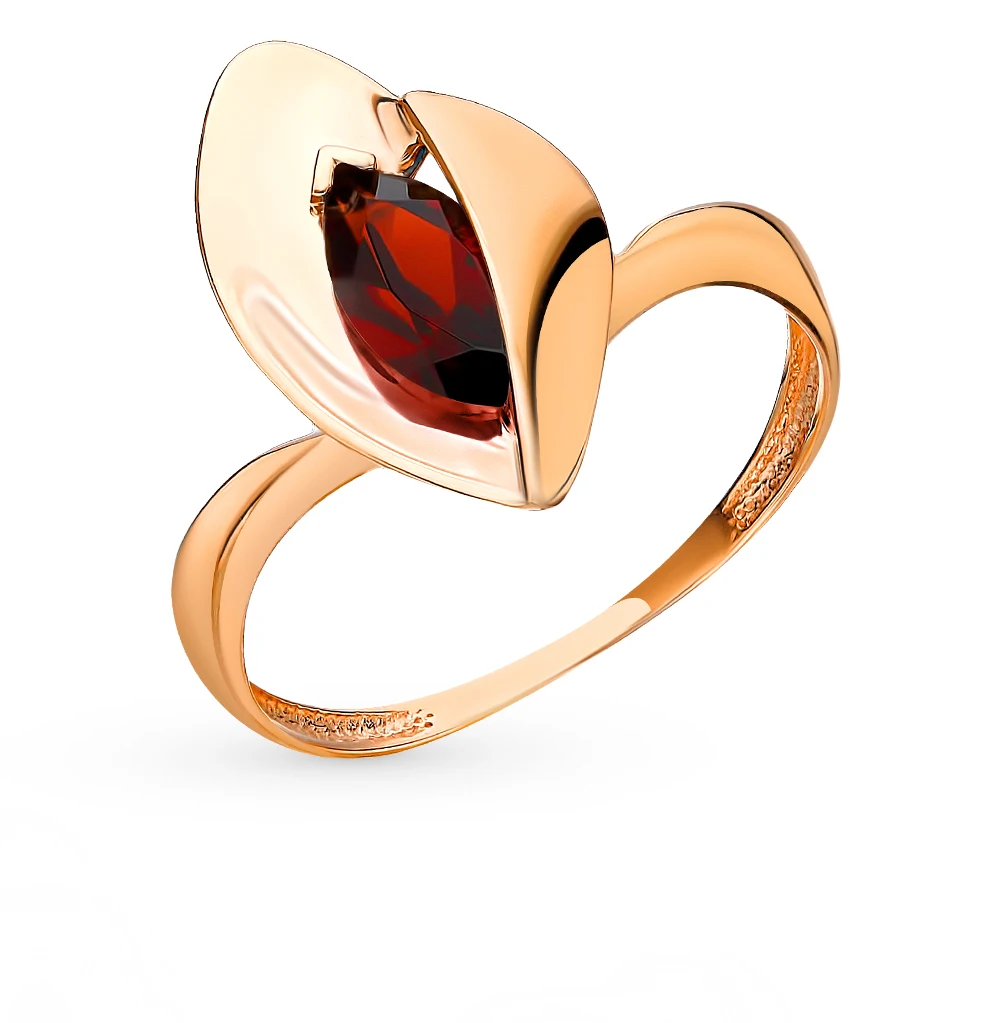 Gold ring with Garnet sunlight sample 585 | Украшения и аксессуары