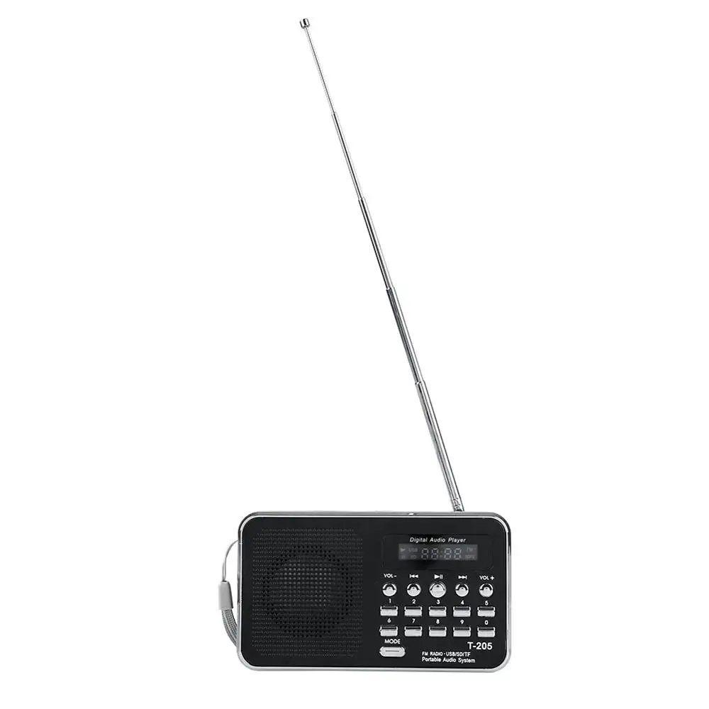 Портативный мини T205 fm радио mp3 плеер музыкальный динамик многофункциональная