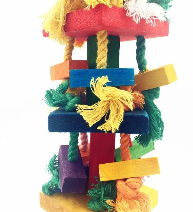 Лучшие блоки узлы африканский серый Амазон какаду попугай Ара игрушка CA|Игрушки