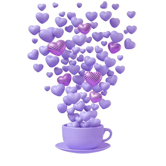 Занавеска кофейная чашка любовь маленьких плавающих сердец романтическая Милая