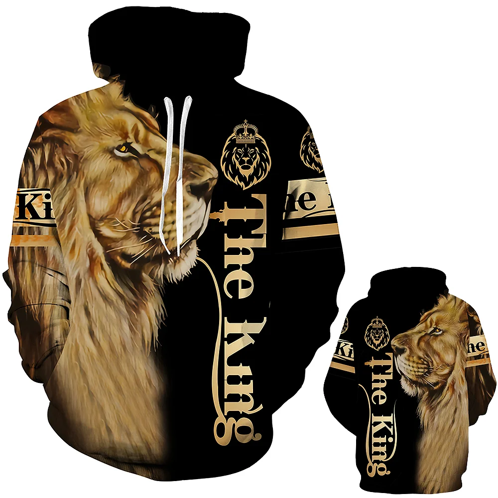 

Cool Lion Cartoon 3D Print Hoodies Men Fashion Casual The Lion King All Over Printed Sweatshirt Pullover