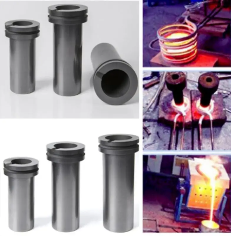 

1pcs 99.9% High Purity Graphite Casting Melting Crucible Double Ring Gold and Silver Furnace 1KG 2KG 3KG