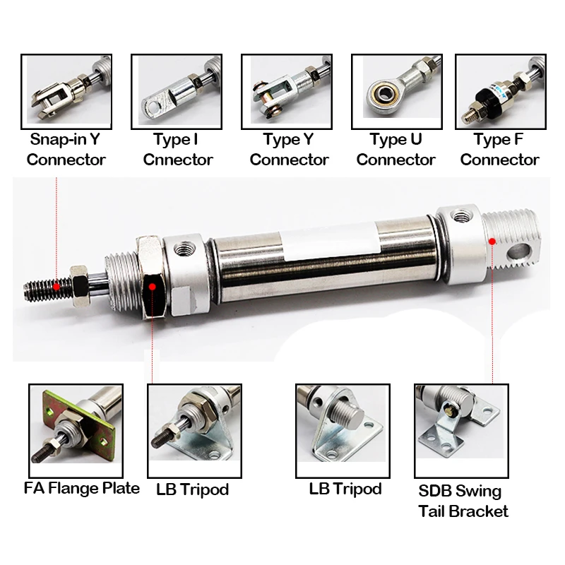 Пневматический мини-цилиндр серии MA25 диаметр хода 25-500 мм пневматический поршень