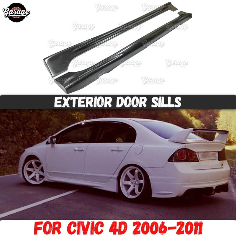 Боковые юбки чехол для Honda Civic 4D 2006 2011 пороги из АБС пластика накладки на корпус