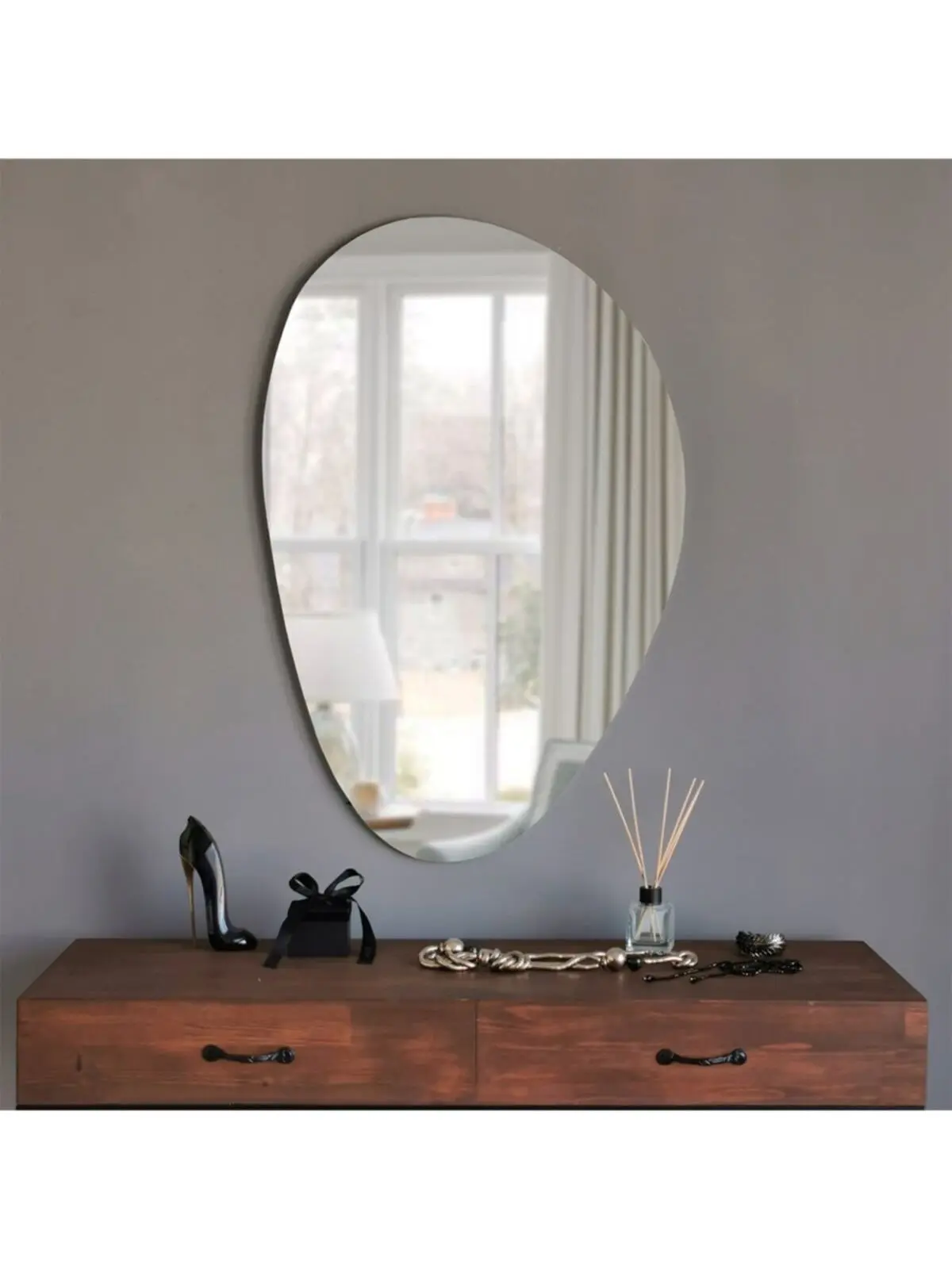 Asymmetric Decorative Wall Mirrors Console 90x60 cm Round Furniture Full Body Large Length Decor Bathroom Made In From Turkey images - 6