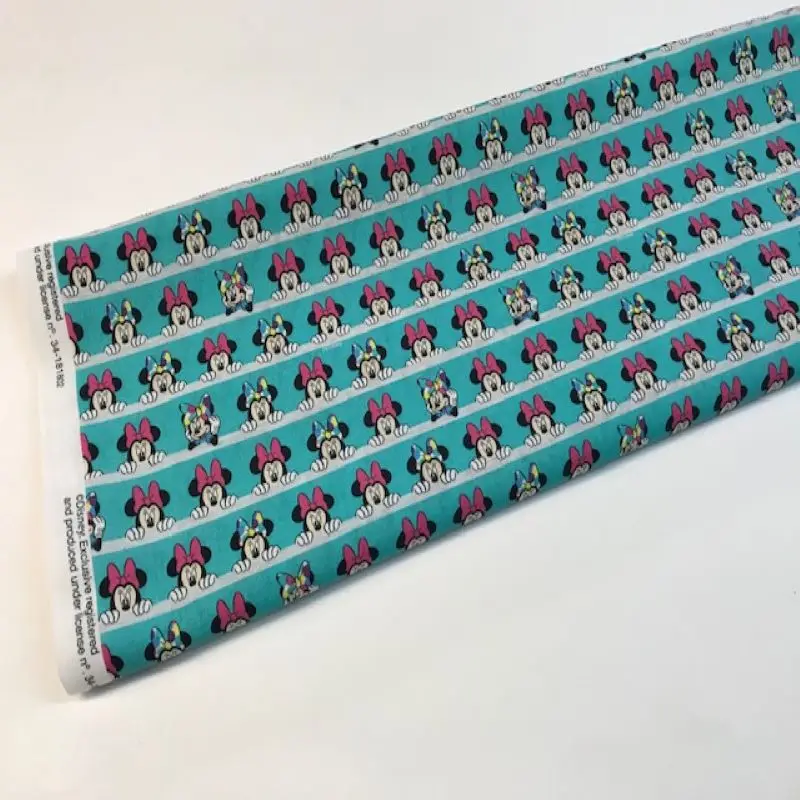 Хлопчатобумажные ткани Диснея Минни для маски детские поплиновые Текстиль