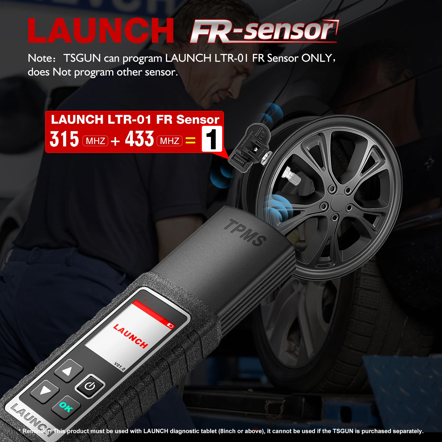 LAUNCH X431 TSGUN TPMS Диагностические инструменты для измерения давления в шинах