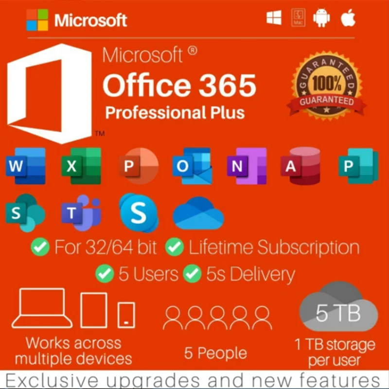 

New Mirosoft Office 365 family and business free forever for 5 PC tablets and phones100% original100% s