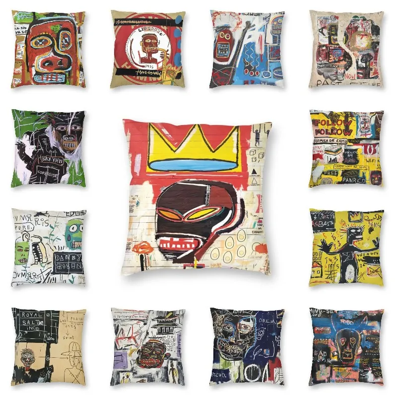 

Модный чехол для автопортрета, декоративная квадратная подушка под заказ, наволочка под джинс Мишель басквиат, наволочка 45x45 см, наволочка д...