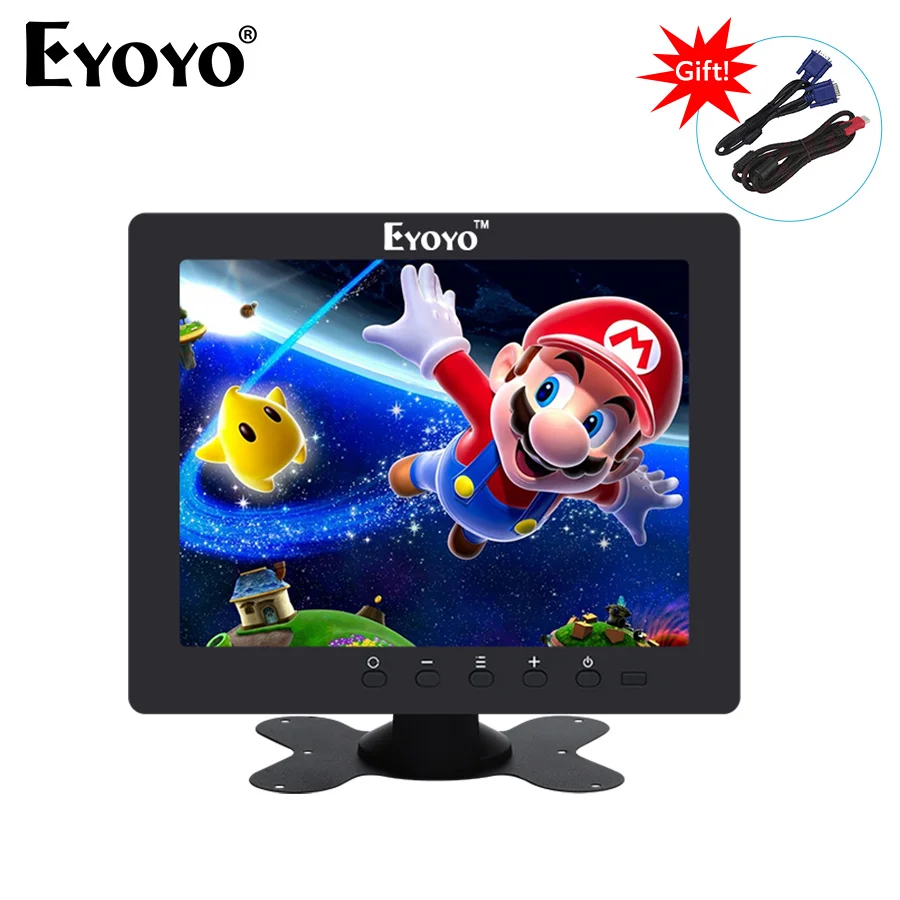 Портативный монитор для телевизора Eyoyo EM08C экран 8 дюймов 1024X76 VGA HDMI BNC USB Type C IPS ПК DVD