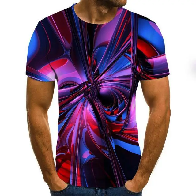 

2021 new three-dimensional graphics 3D swirl men and women fashion 3DT shirt short sleeve novel hip hop cute summer T-shirt