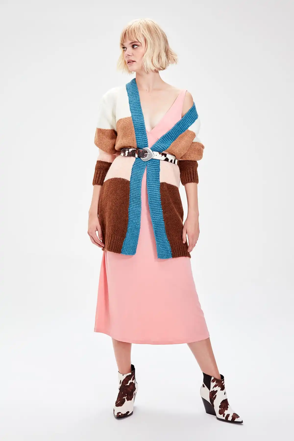 Trendyol женщины Camel цвет блока кардиган TWOAW20FV0068| |