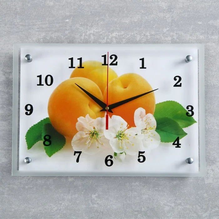 Часы настенные серия: Кухня Абрикосы с цветами 25х35 см микс - купить по выгодной