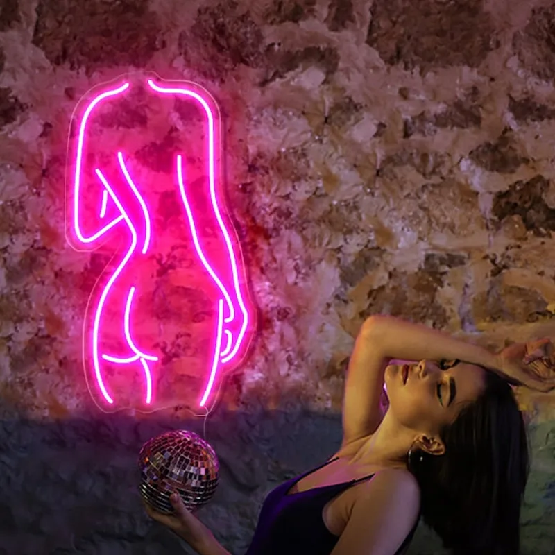 Неоновая вывеска на заказ для обнаженной леди неоновый светильник с