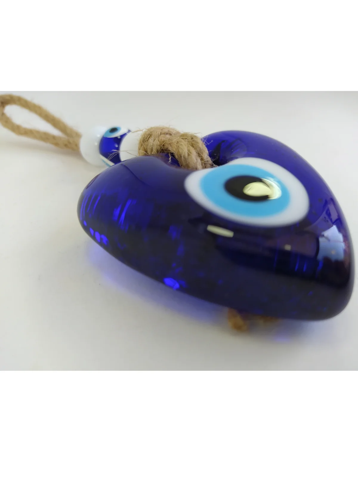 

Heart Evil Eye 6cm Glass Bead Pendant Charm Turkish Handmade Amulet Wall Hanging Talisman Boho Home Decor Made in Turkey