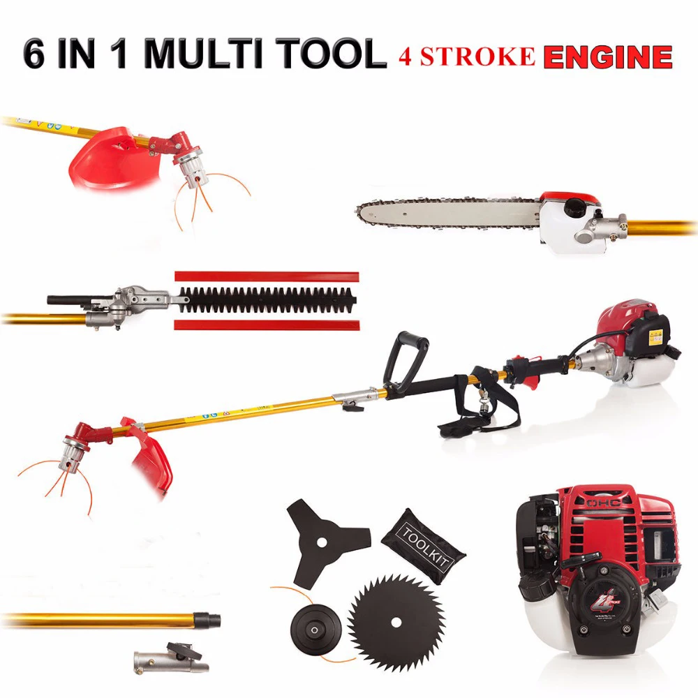 GX35 MOWER  6 in 1 Multi tool Brush cutter 4 stroke Petrol strimmer Grass cutter Tree Pruner hedge trimmer