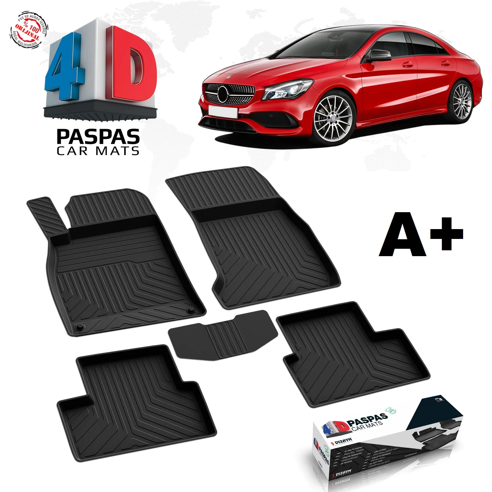 

Резиновый коврик для салона автомобиля MERCEDES CLA SERIES C117, 5 шт., черный цвет, модель 2013, 2014, 2015, 2016, 2017, 2018