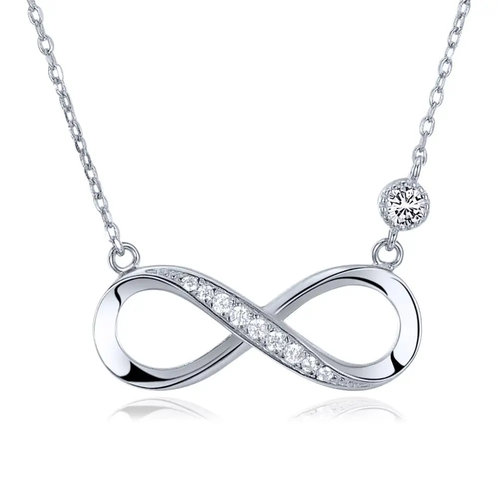 925 серебряных алмазов цепочка с кулоном символом бесконечности ожерелье женское