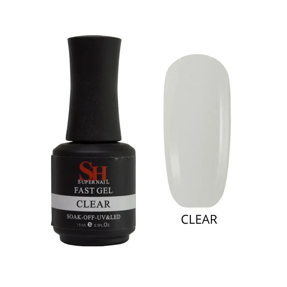 15 мл гель для наращивания ногтей SUPER NAIL FAST GEL белый прозрачный УФ маникюрный|Гель