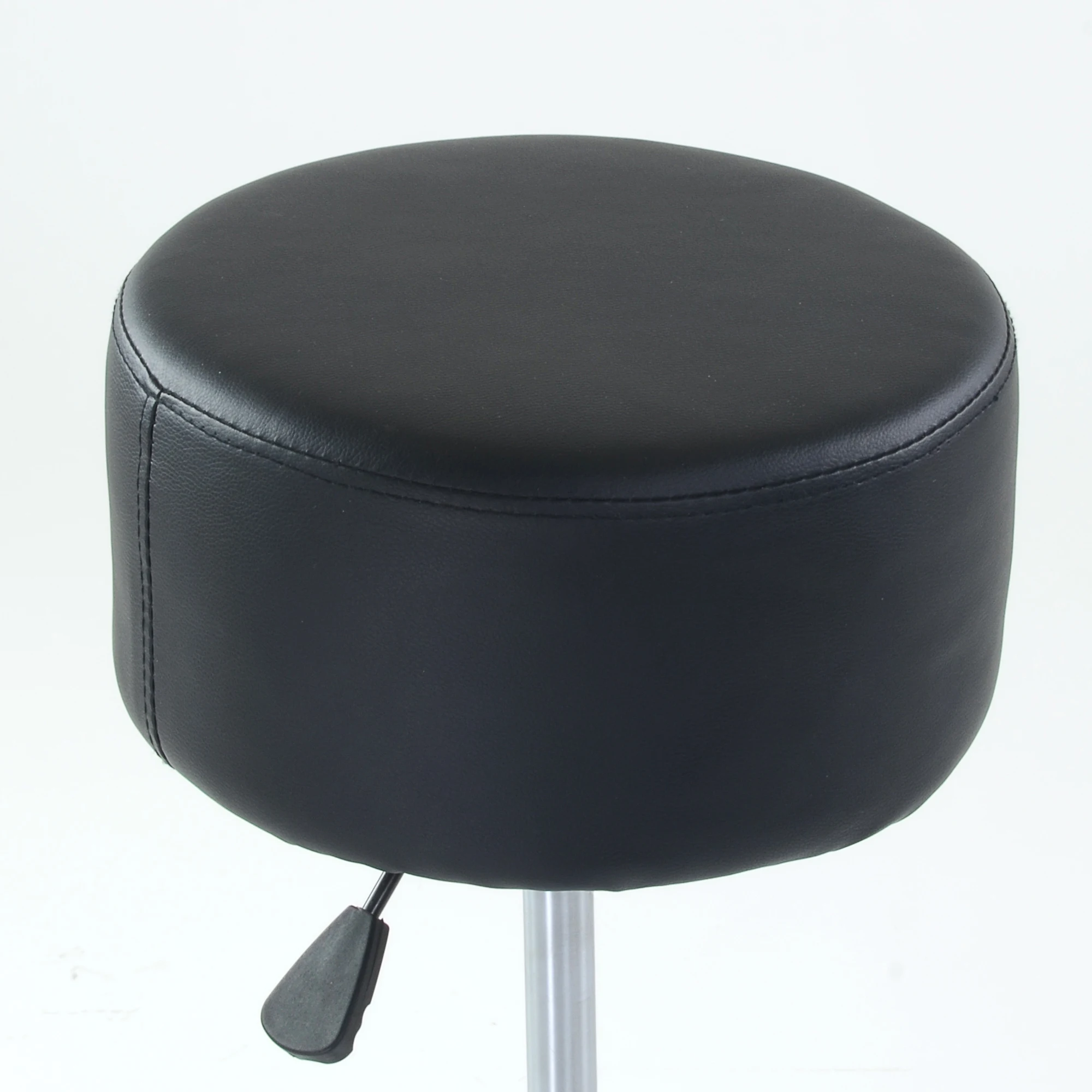 N131CrPuBlack Barneo N 131 Эко кожа кухонный полубарный табурет с мягким сиденьем на газ