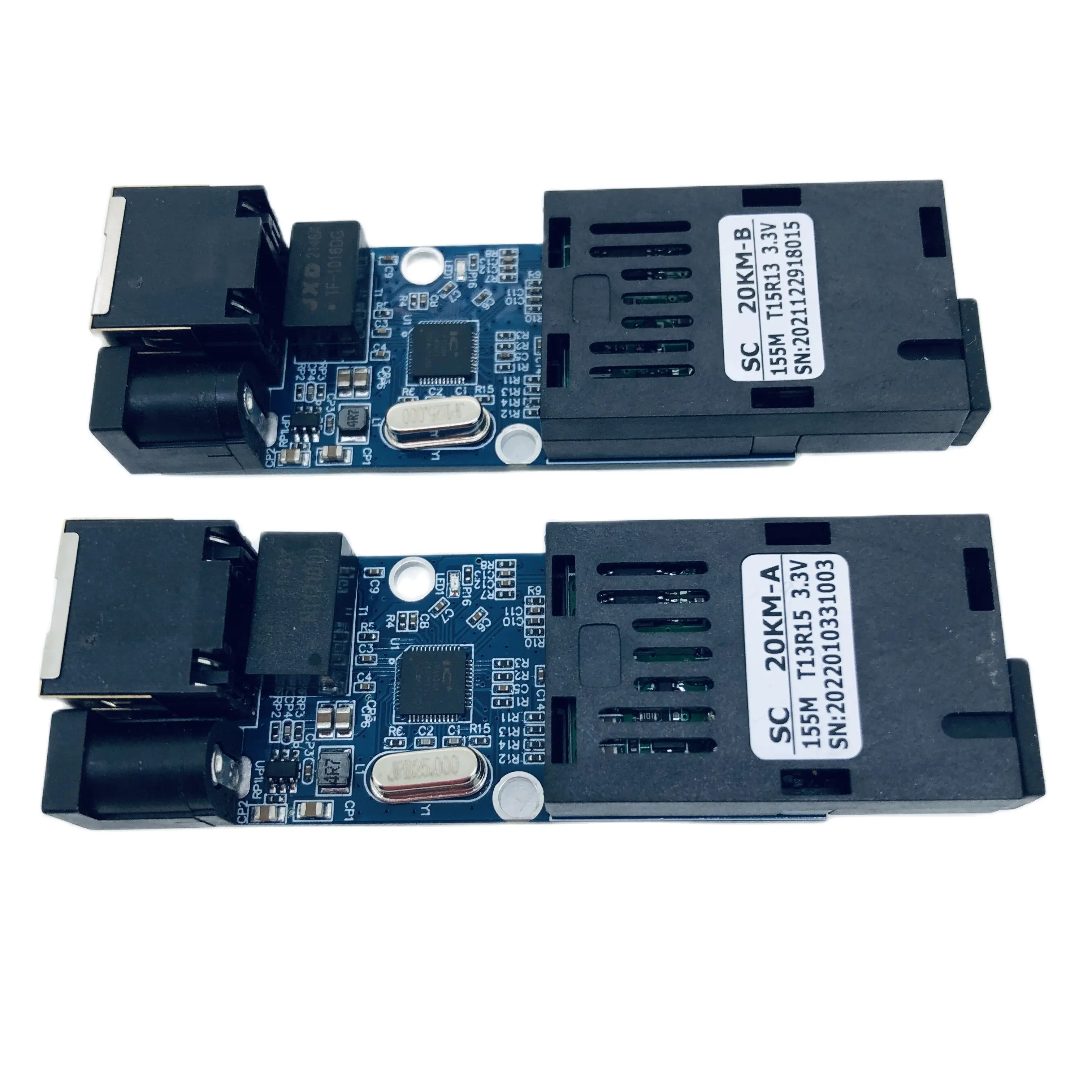 10 пар супермини оптоволоконных медиаконвертеров 10/100 Мбит/сек Плата PCBA Самый маленький 1SC 1RJ45 Эталонный оптический приёмопередатчик порт RX.