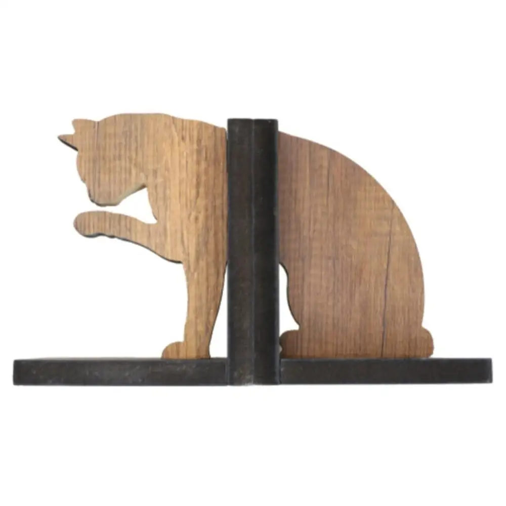 

Decorative Wooden Book Holder with Cat Figure Creative Table Top Organizer Beautiful Happy Christmas Gift New Stylish Cute