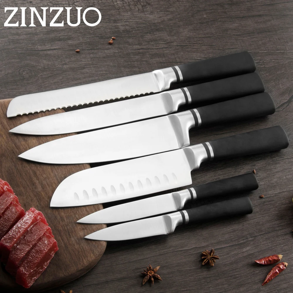 Высококачественные кухонные ножи из нержавеющей стали ZINZUO японский нож Santoku для