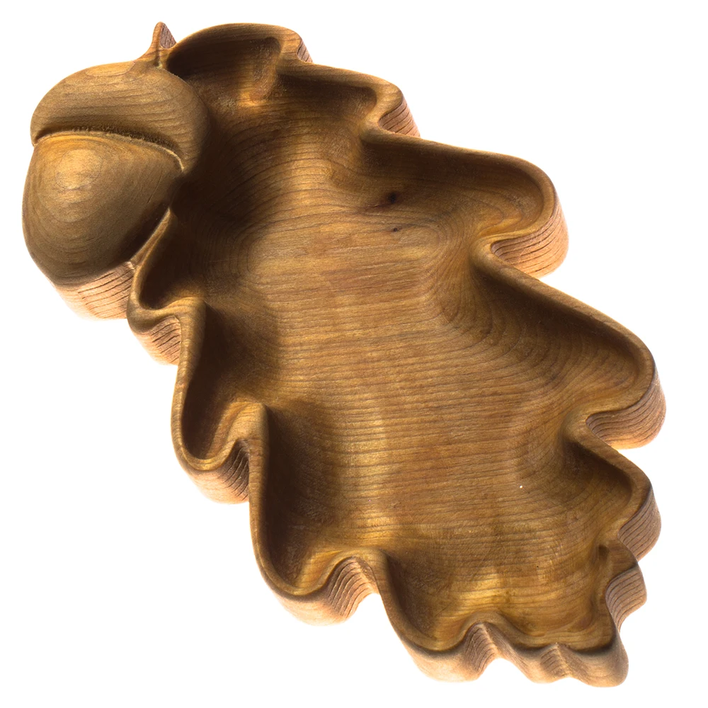 Сервировочная деревянная тарелка &quotДубовый лист&quot|Блюдца и тарелки| |