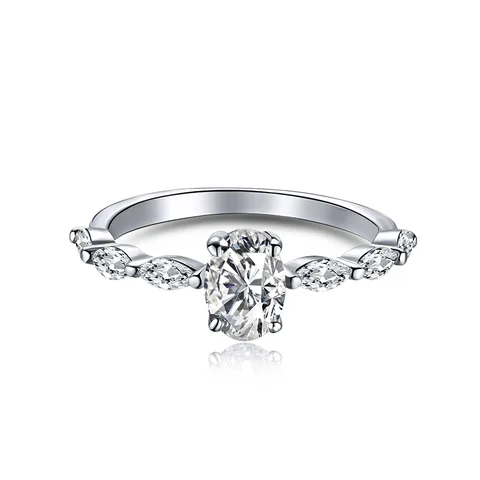 Кольцо для влюбленных солитер из стерлингового серебра 925 пробы овальные тонкие милые обручальные кольца для женщин обручальные кольца на палец ювелирные изделия