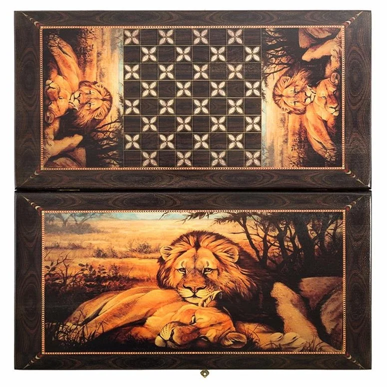 Нарды РФН + шашки Смоленские &quotЛев и львица&quot большие|Настольные игры| |