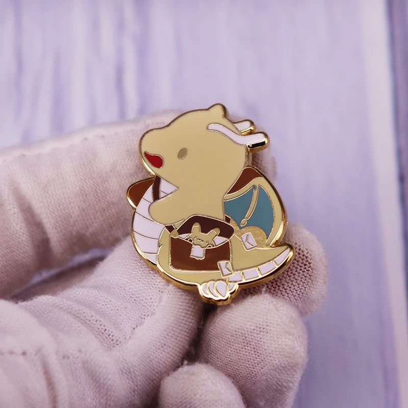 Милый драгонит стиль почтальона эмблема покемона-серия игр значок из