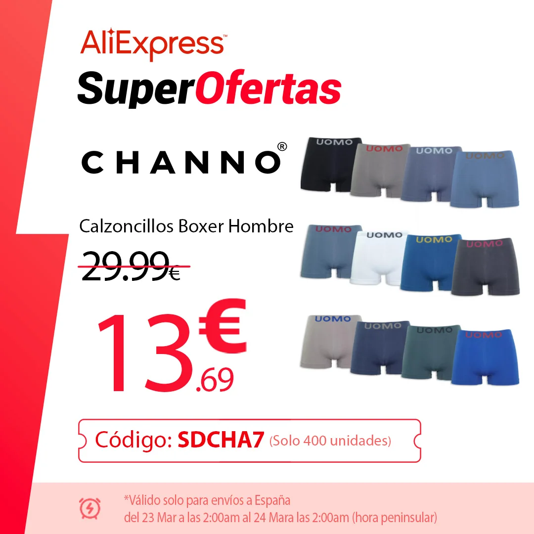 Channo Pack de 12 - Calzoncillos Boxer Hombre Lycra sin costuras suave y cómodo